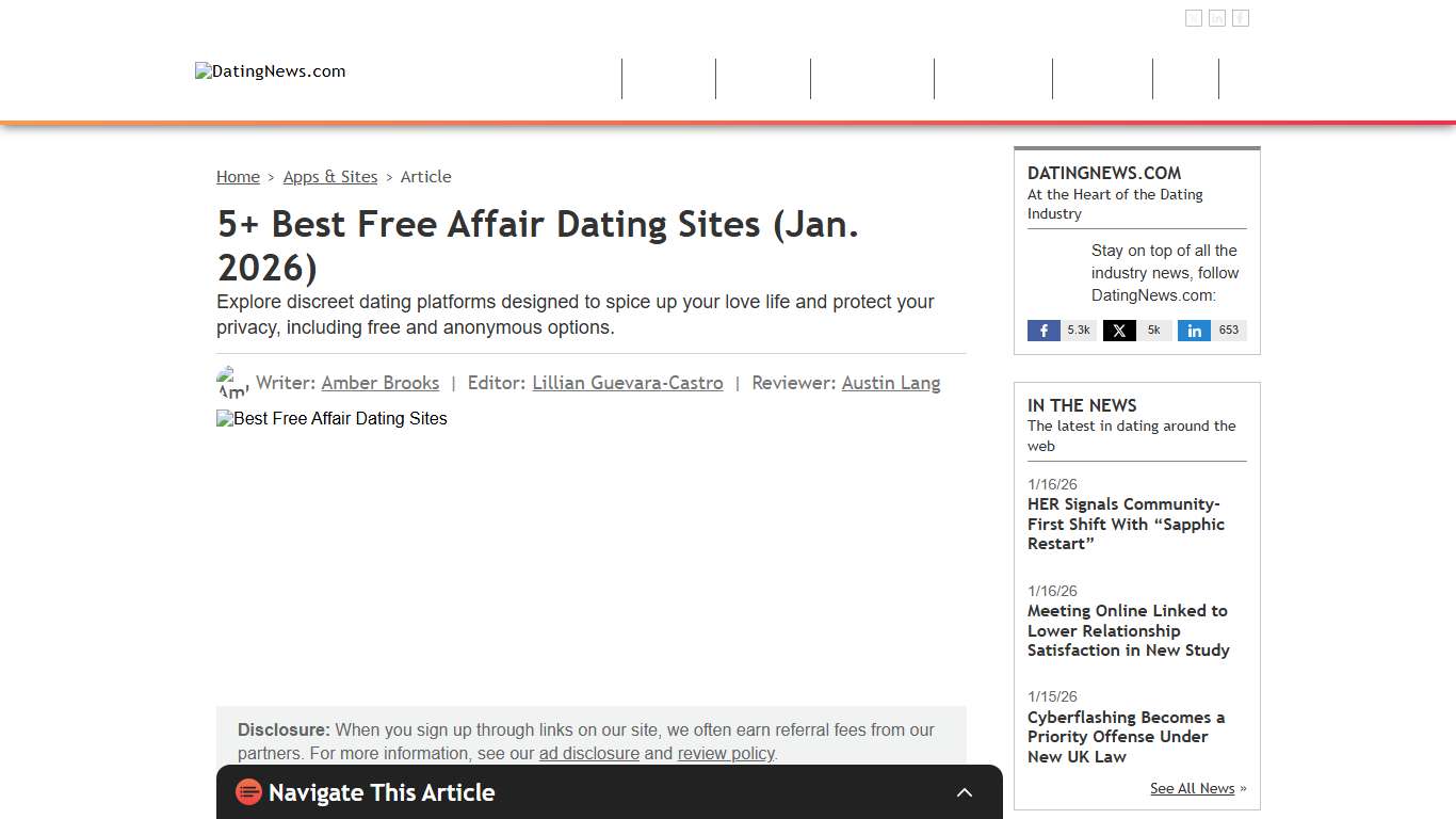 5+ Best Free Affair Dating Sites (Jan. 2026)