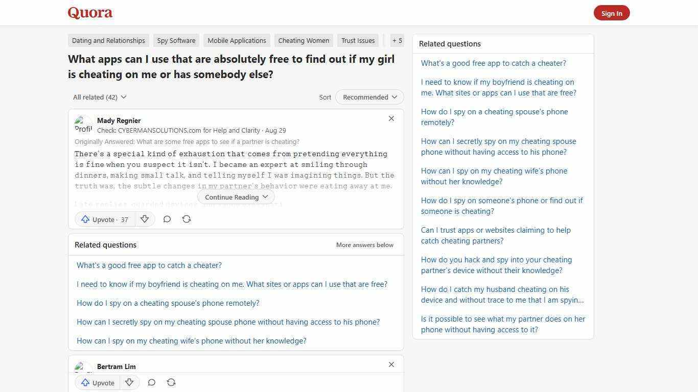 What apps can I use that are absolutely free to find out if my girl is cheating on me or has somebody else? - Quora